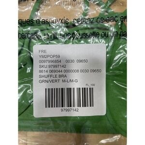 Free People Shuffle Bra Green Ribbed Halter Neck M L G